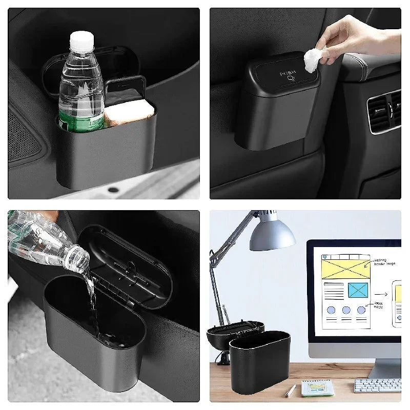 Compact Car Trash Bin With Garbage Bags