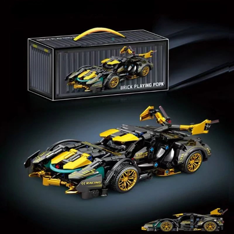 V12 Racing Car Building Block Model Kit