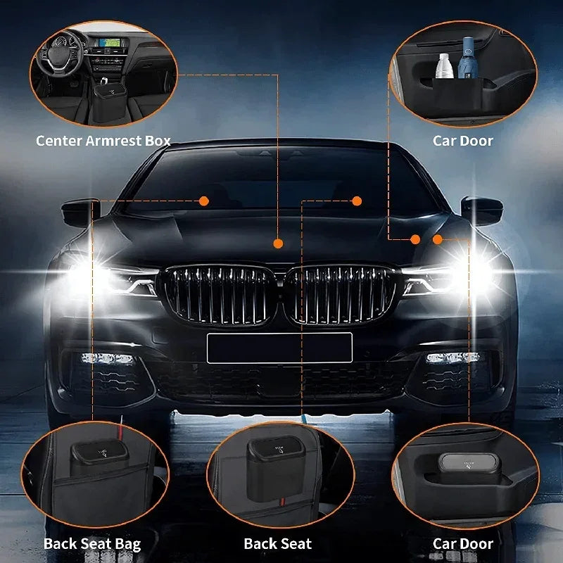 Compact Car Trash Bin With Garbage Bags
