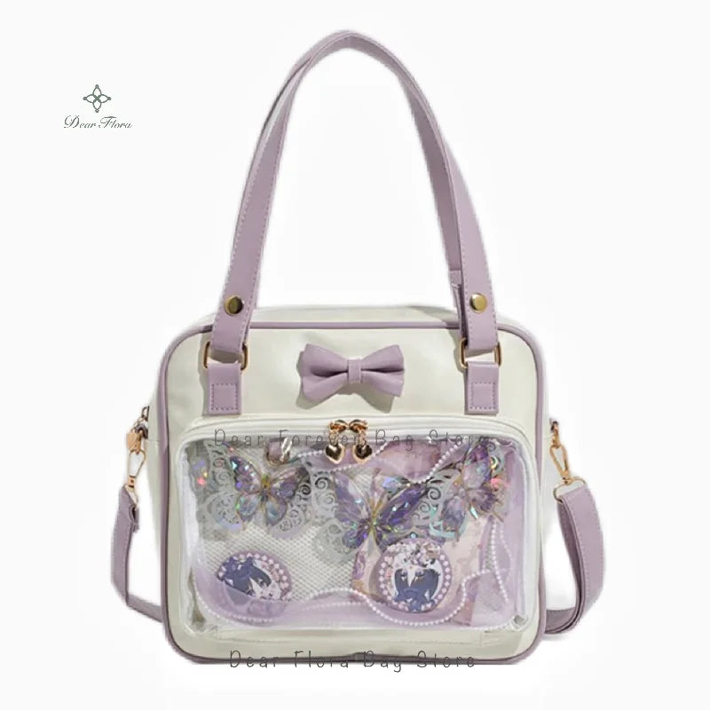 Women’s Cute Bow Transparent Crossbody Shoulder Bag