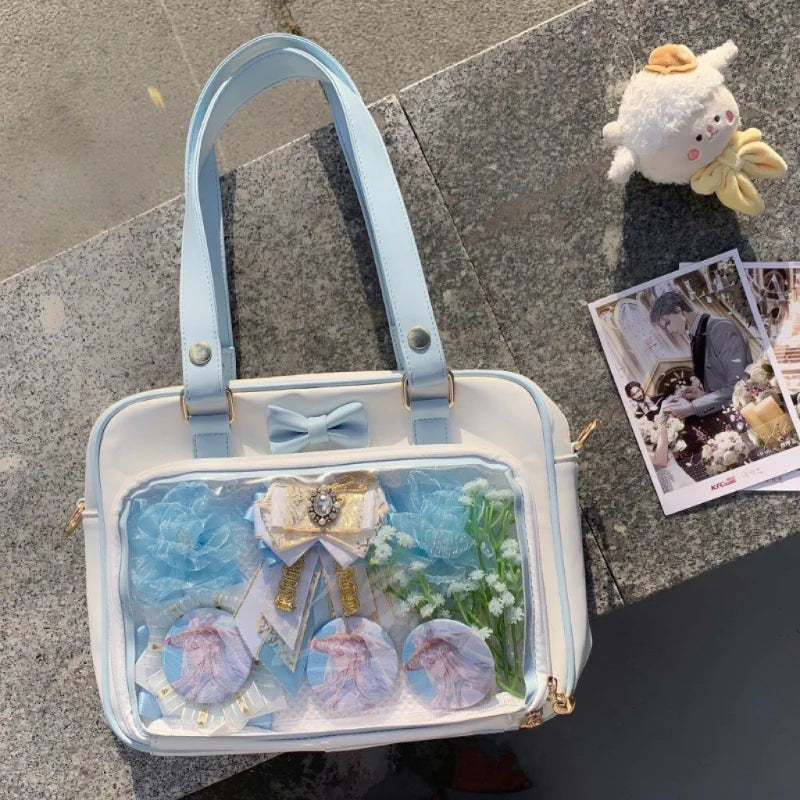 Women’s Cute Bow Transparent Crossbody Shoulder Bag