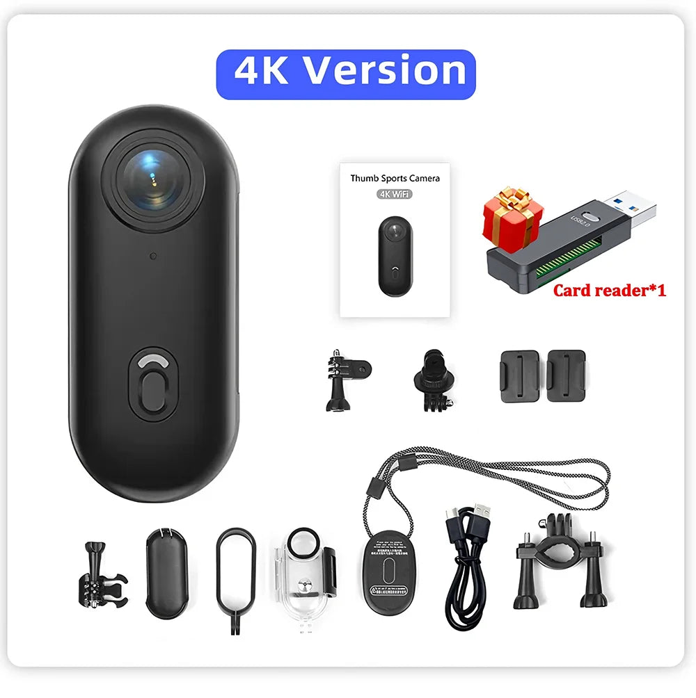 Portable Mini 4K Waterproof Action Camera With Magnetic Clip