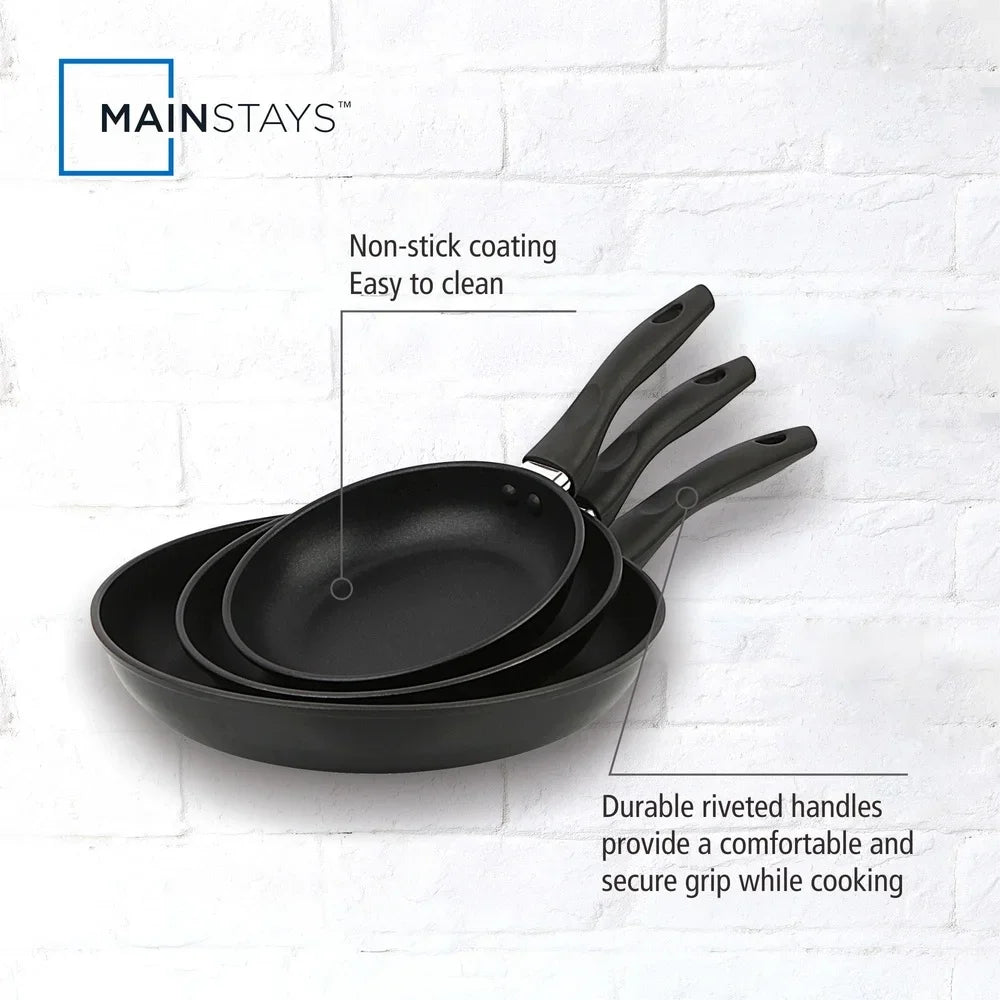 Premium 3-Piece Nonstick Skillet Set For Everyday Cooking