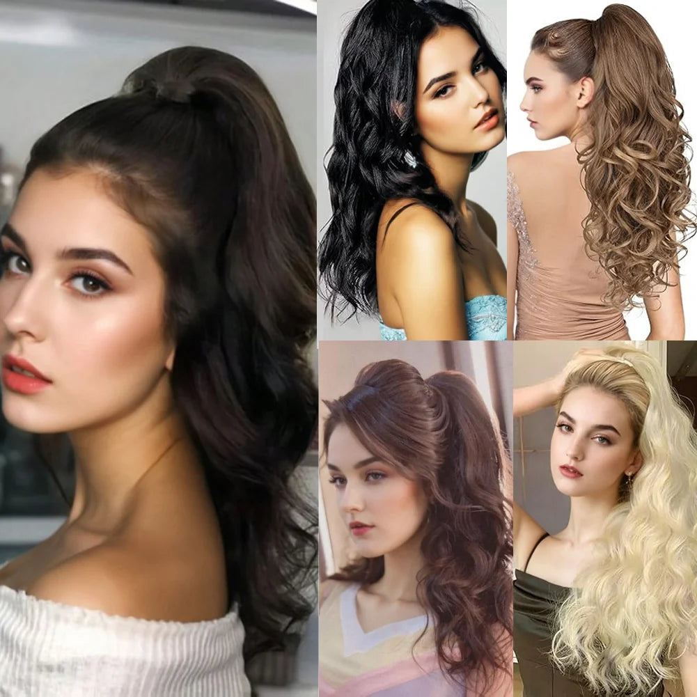 Long Wavy Clip In Ponytail Hair Extension