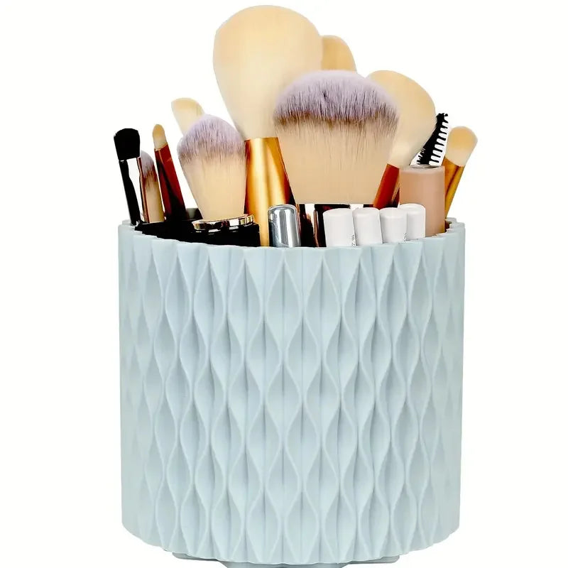 360° Rotating Makeup Organizer With Brush Holder