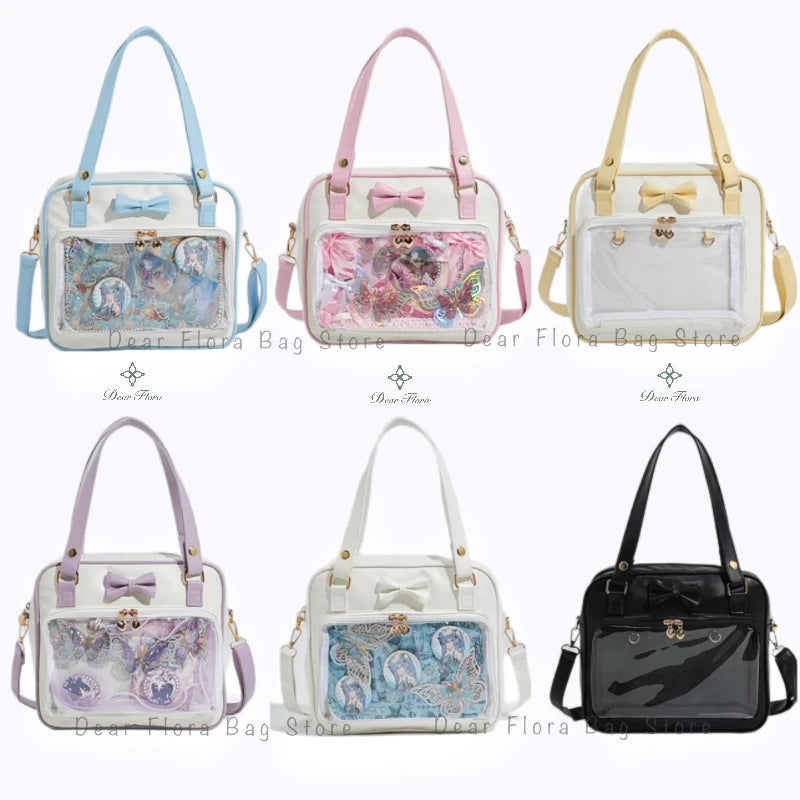 Women’s Cute Bow Transparent Crossbody Shoulder Bag