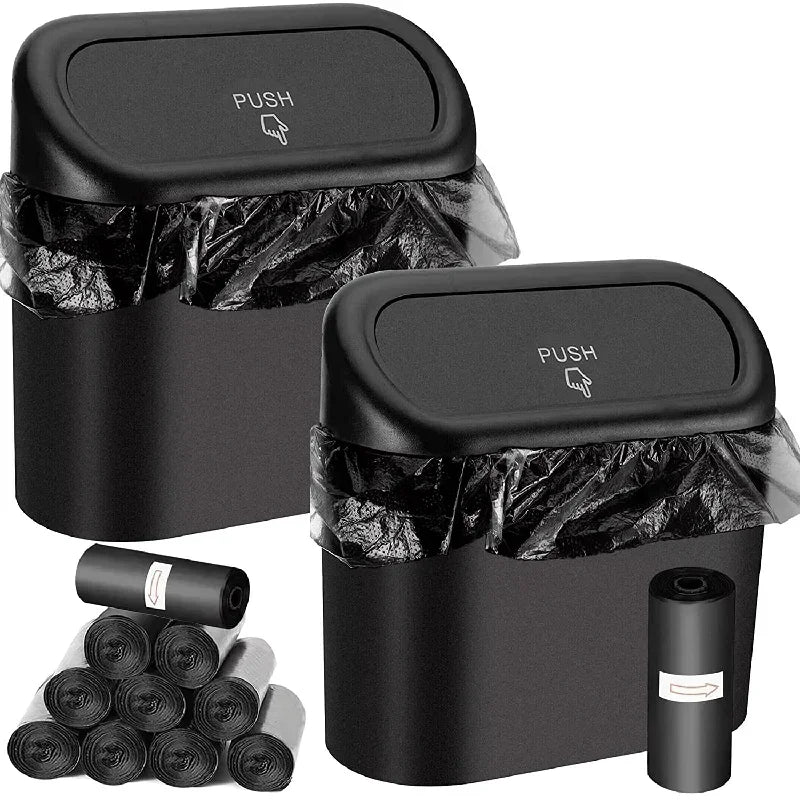 Compact Car Trash Bin With Garbage Bags