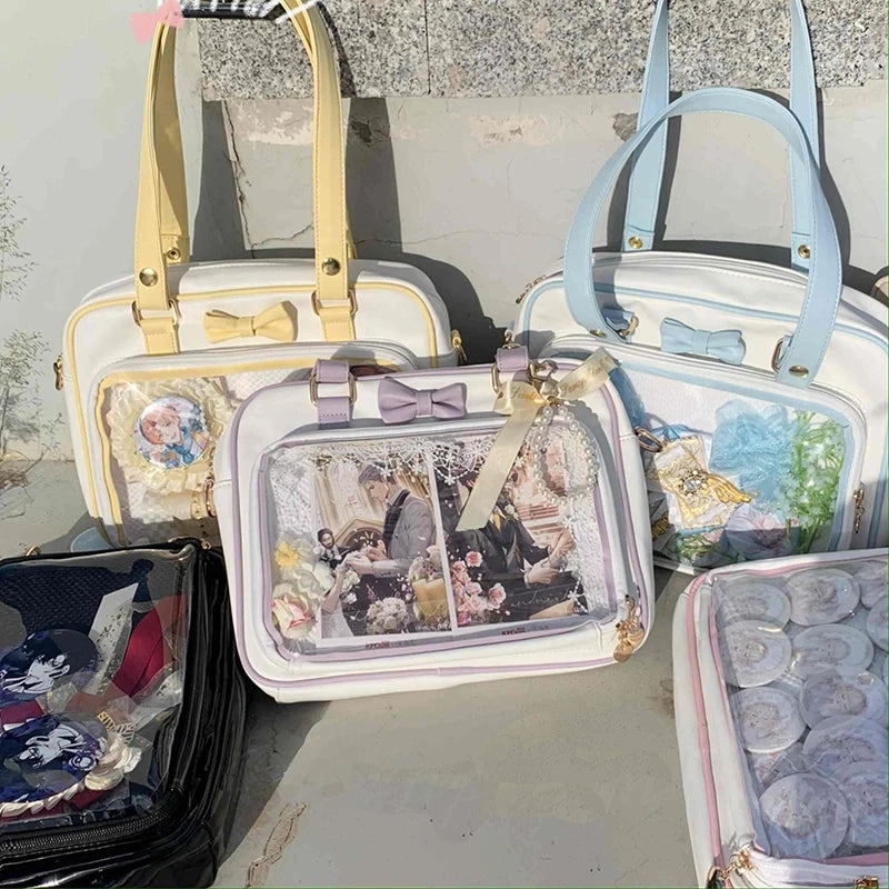 Women’s Cute Bow Transparent Crossbody Shoulder Bag