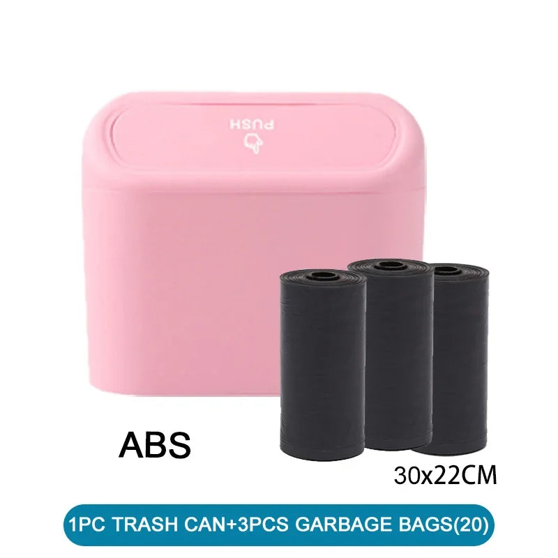 Compact Car Trash Bin With Garbage Bags