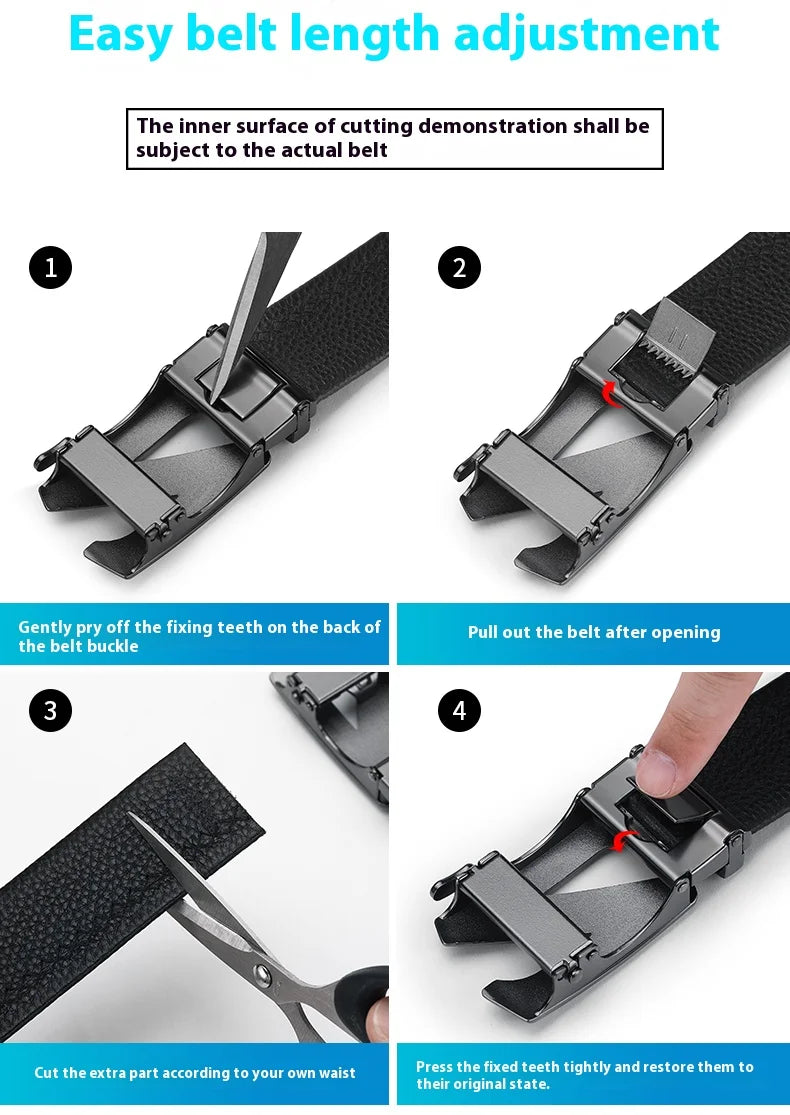 Men’s Genuine Leather Belt With Automatic Buckle