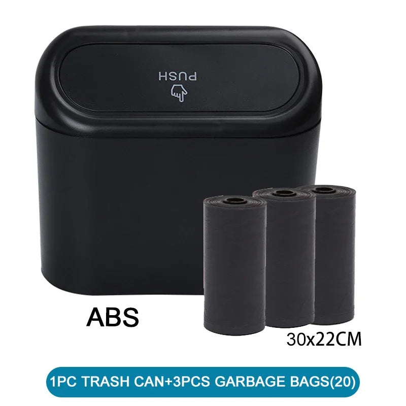 Compact Car Trash Bin With Garbage Bags
