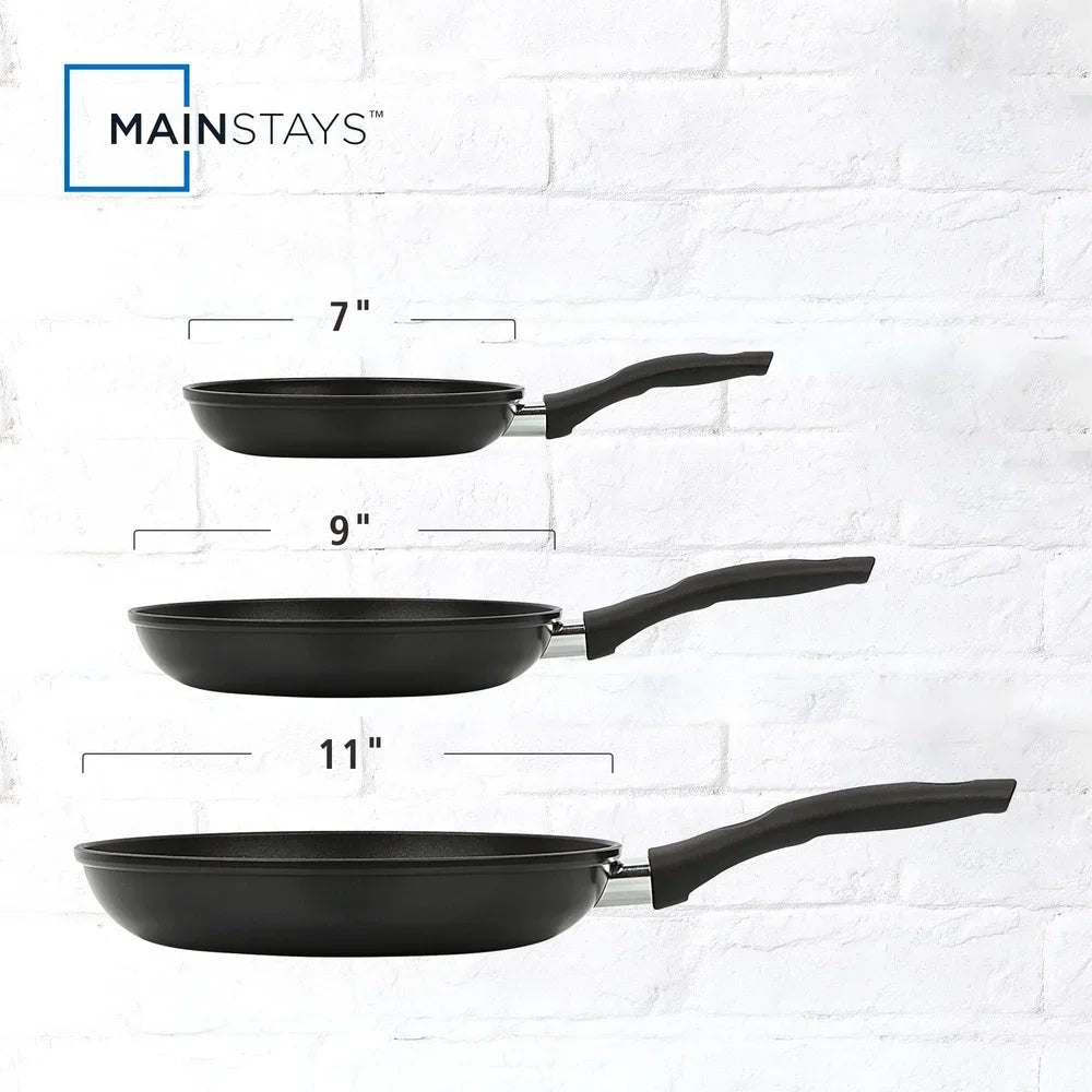 Premium 3-Piece Nonstick Skillet Set For Everyday Cooking