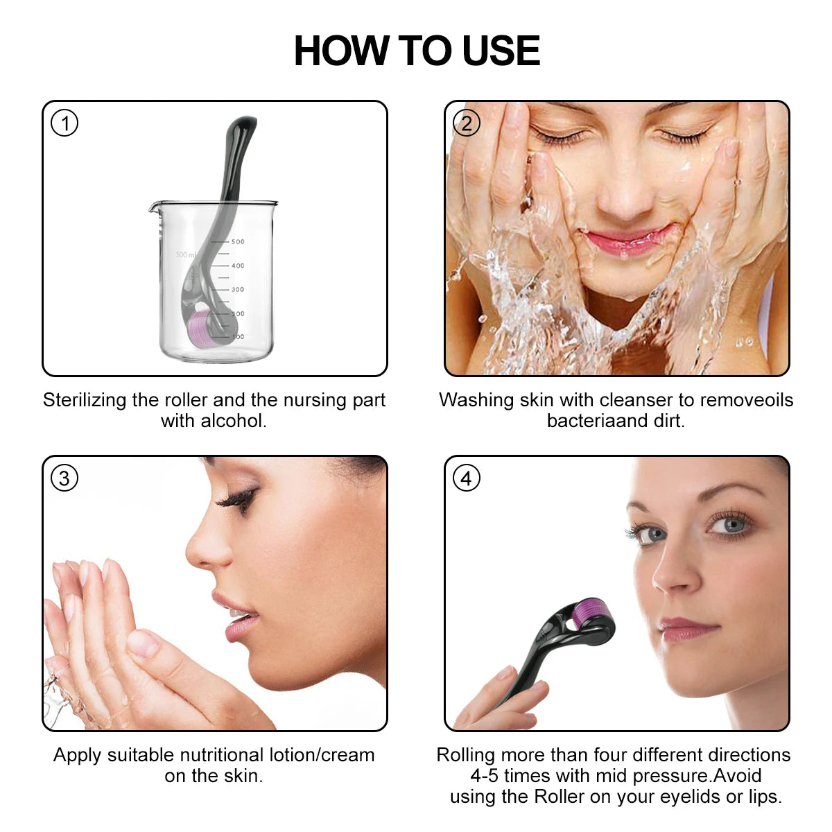 Professional 540 Microneedle Derma Roller For Skin
