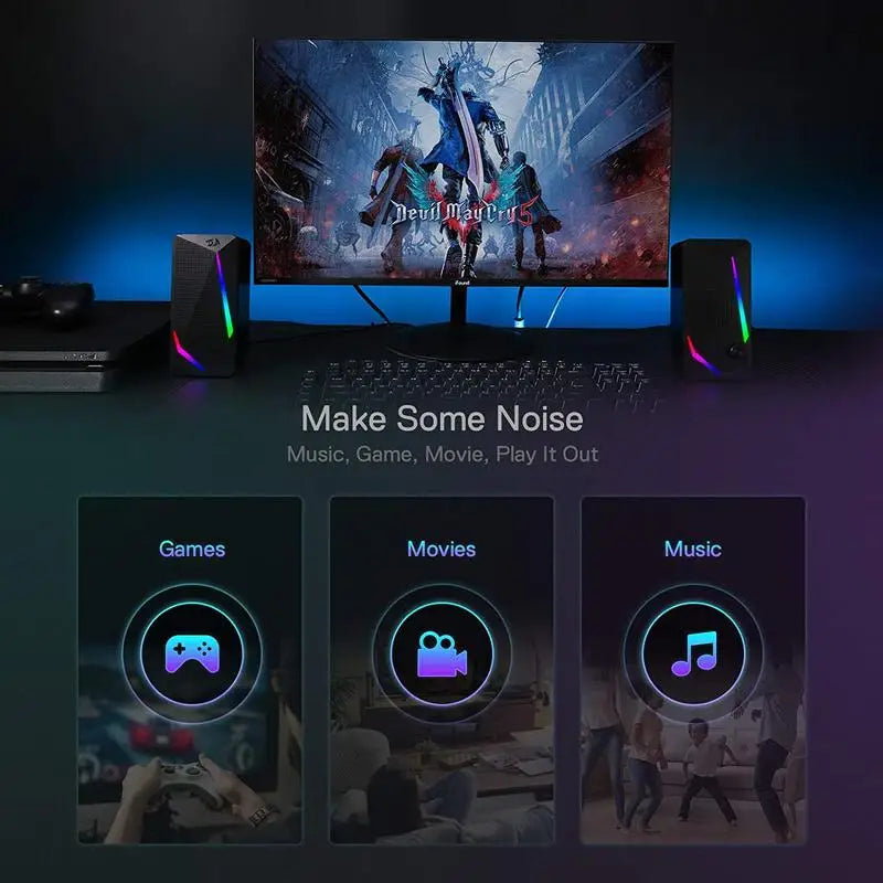 Redragon GS510 RGB Desktop Speakers With LED Lighting