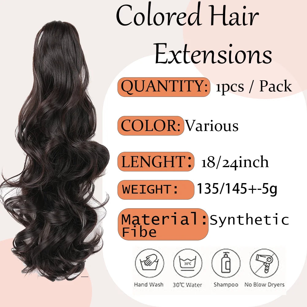 Long Wavy Clip In Ponytail Hair Extension