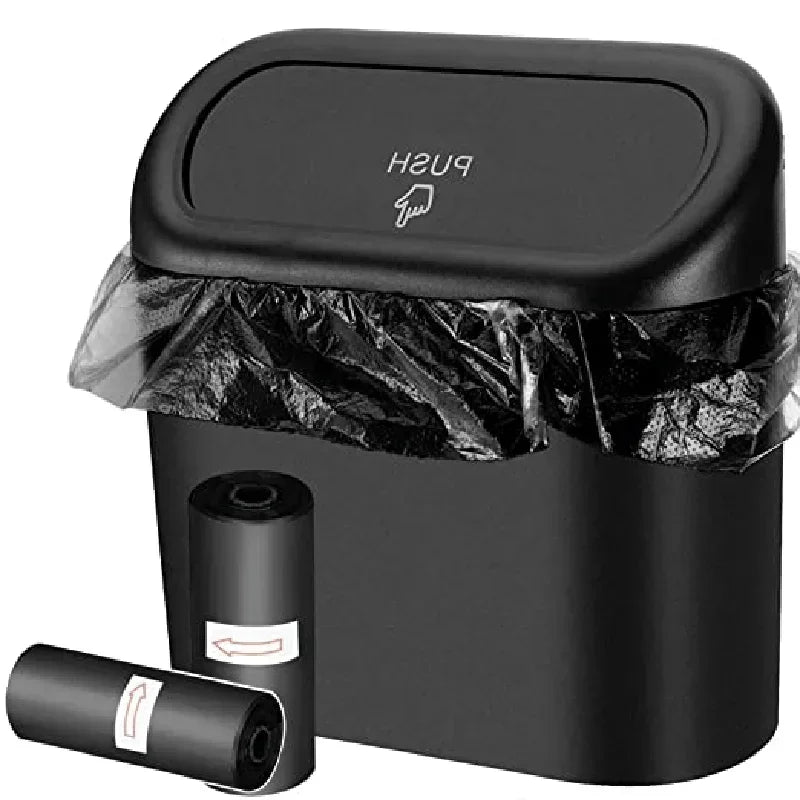 Compact Car Trash Bin With Garbage Bags