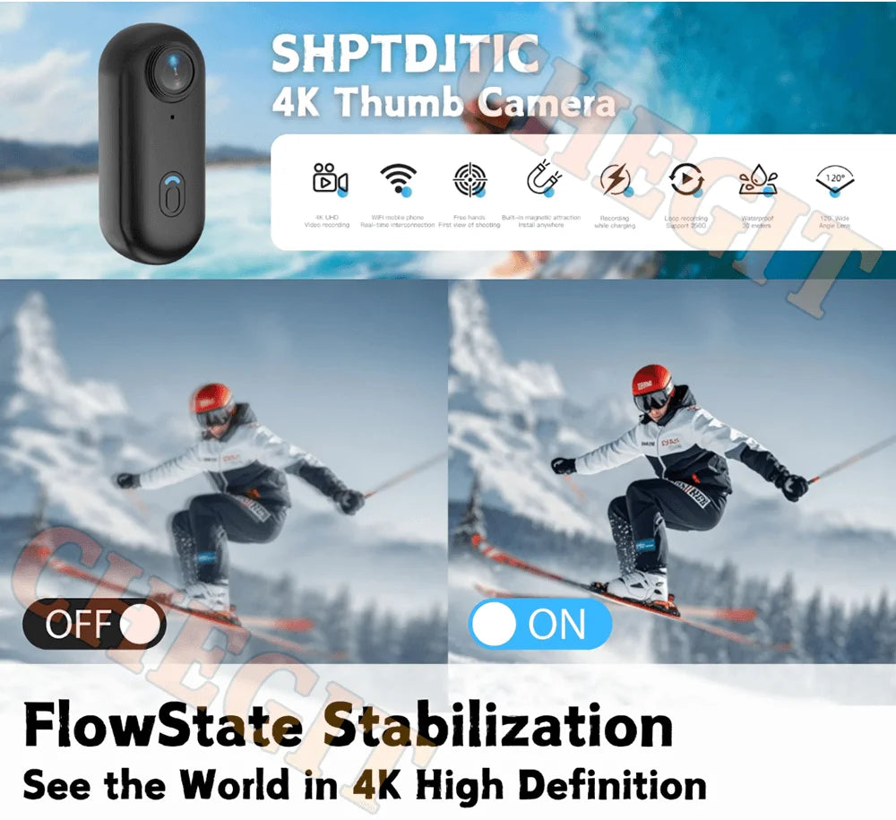Portable Mini 4K Waterproof Action Camera With Magnetic Clip