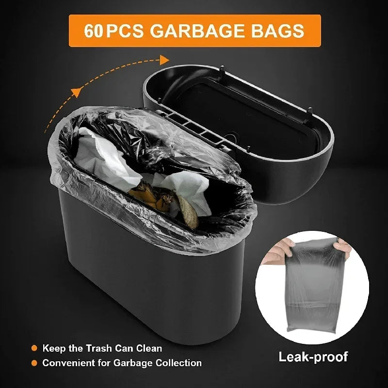 Compact Car Trash Bin With Garbage Bags