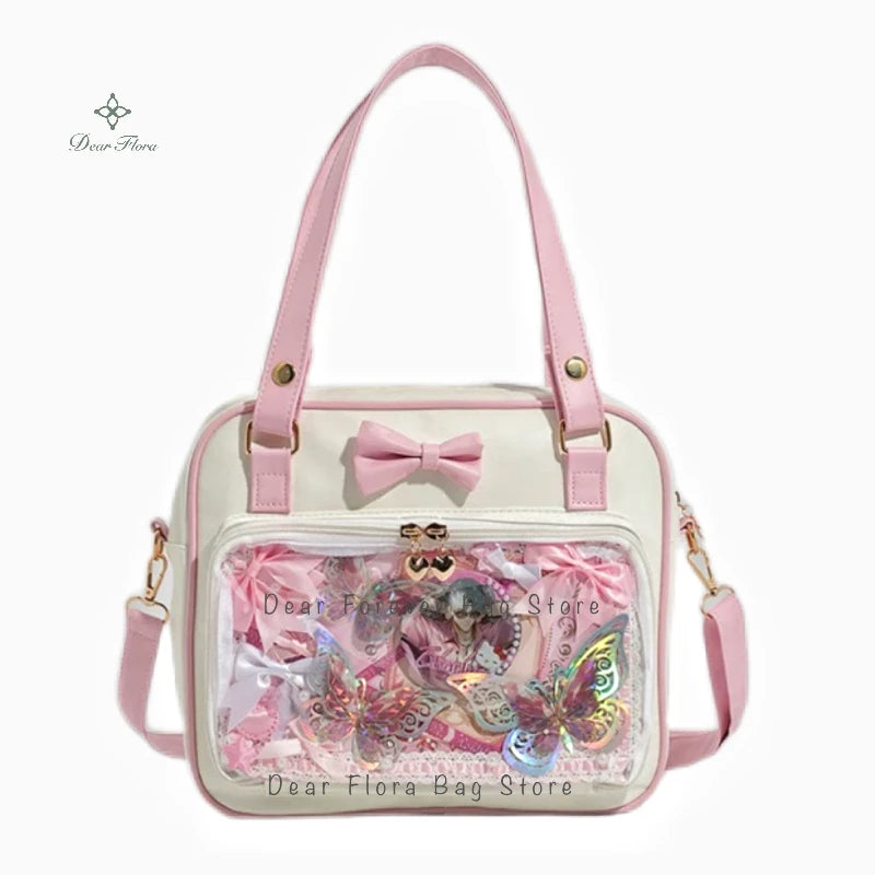 Women’s Cute Bow Transparent Crossbody Shoulder Bag